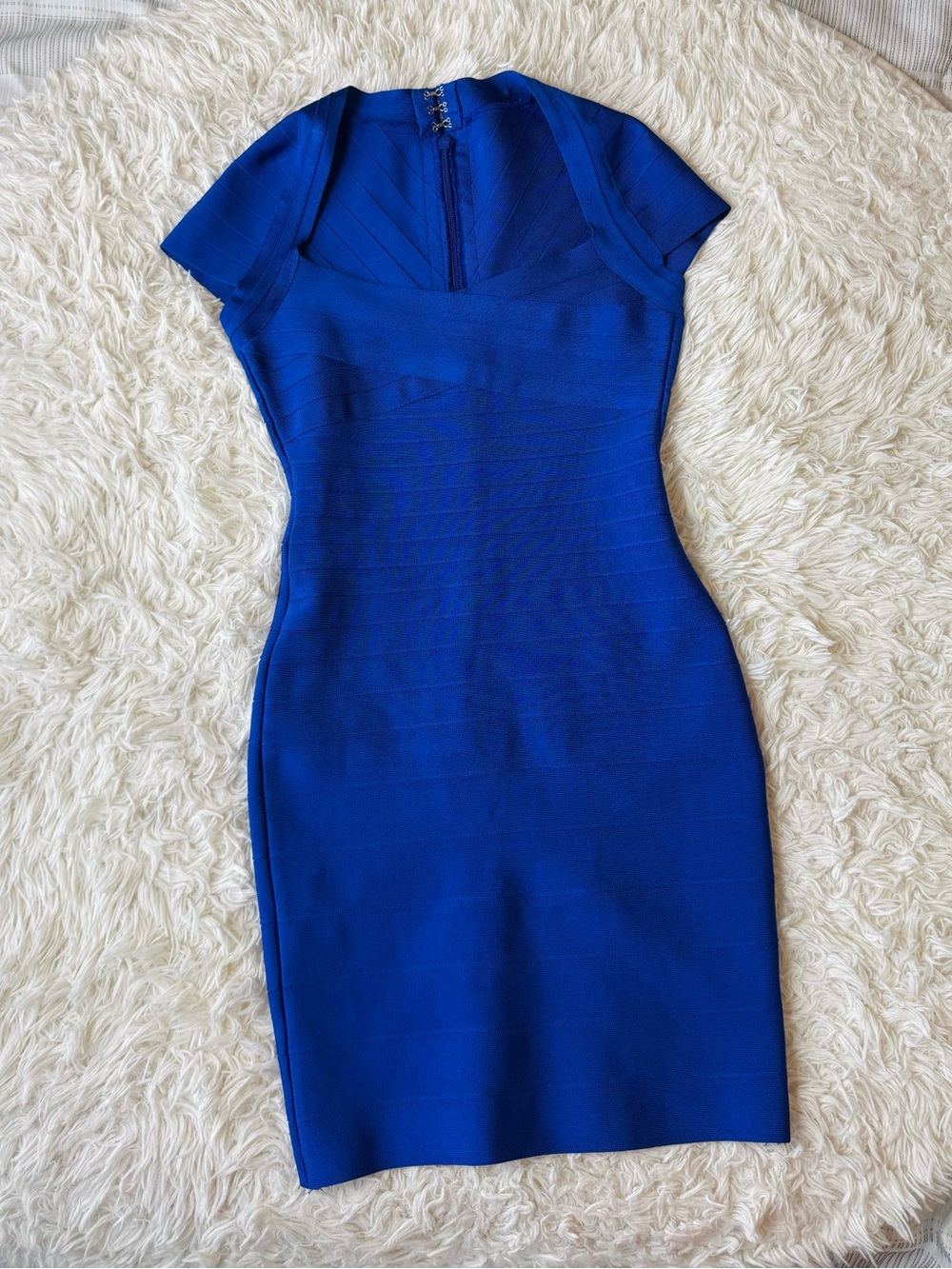 Blue Bandage Dress Sweetheart Neckline